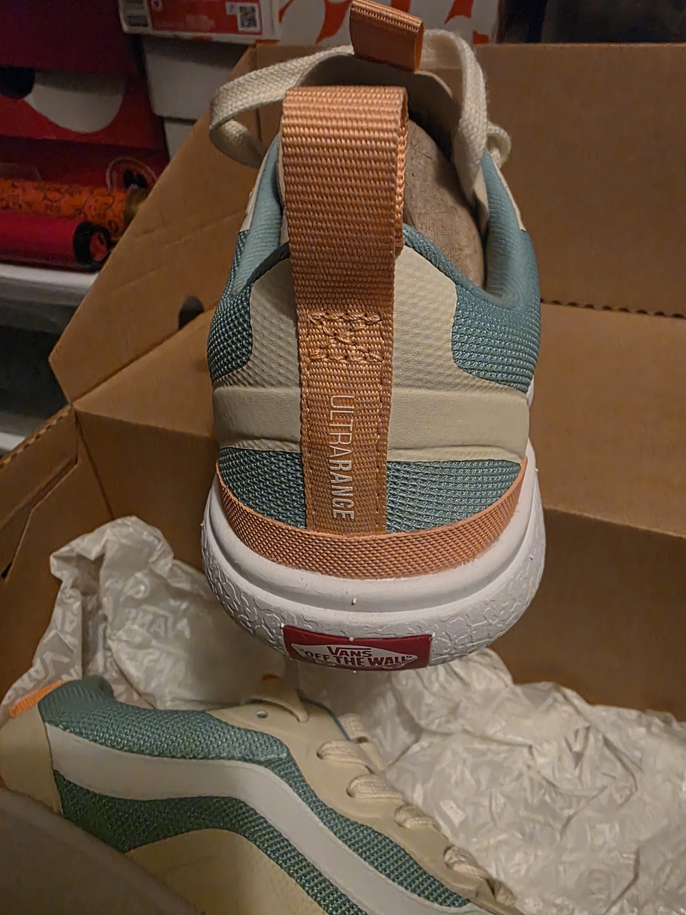 Vans Ultrarange Casual Sneaker - Sage Green & Cream with Peach Accents
